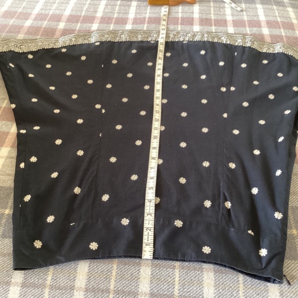 VINTAGE GAP COTTON BLACK CREAM FLORAL FIT & FLARE MIDI SKIRT SIZE 10 - Picture 9 of 10